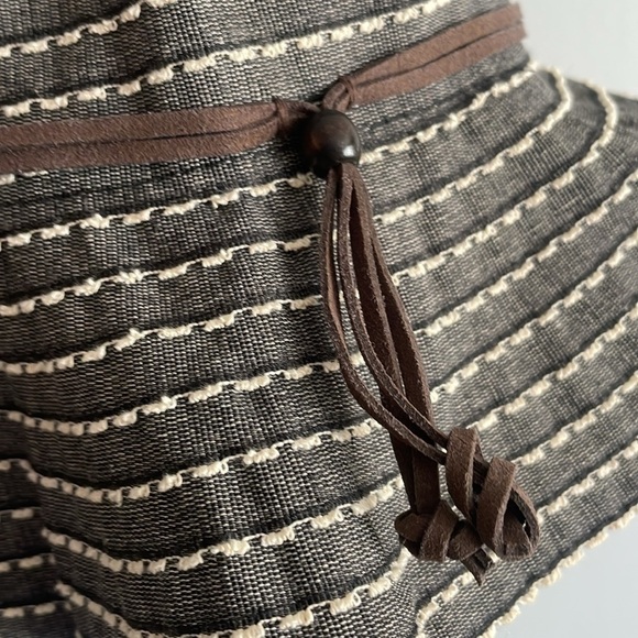 REI Striped Gray Cotton Blend Summer Brimmed Hat - Picture 4 of 11